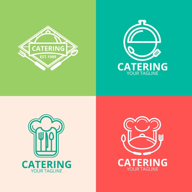 Lineaire platte cateringlogo's