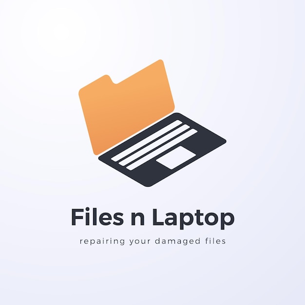 Gratis vector lineaire platte laptop logo sjabloon