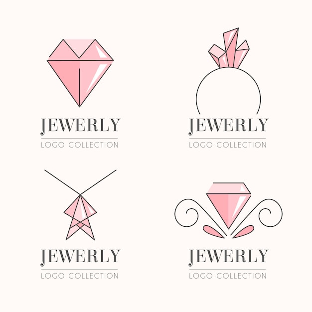 Lineaire platte sieraden logo-collectie