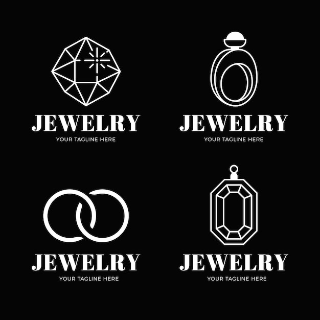 Lineaire platte sieraden logo-collectie
