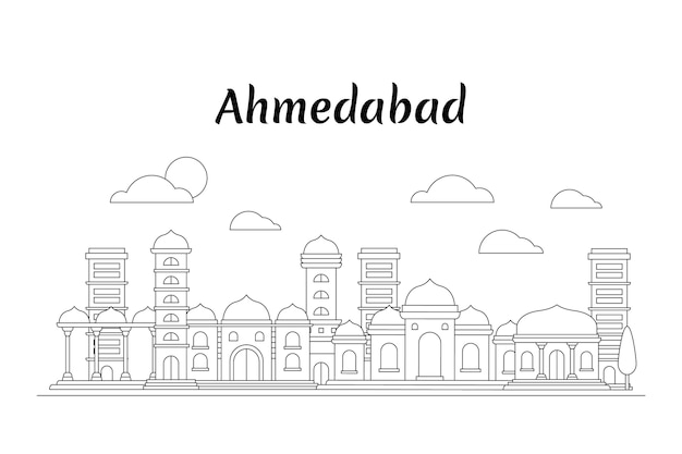 Lineaire skyline van ahmedabad