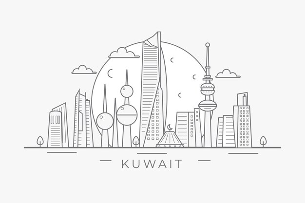 Lineaire skyline van Koeweit