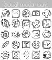 Gratis vector lineaire sociale media iconen