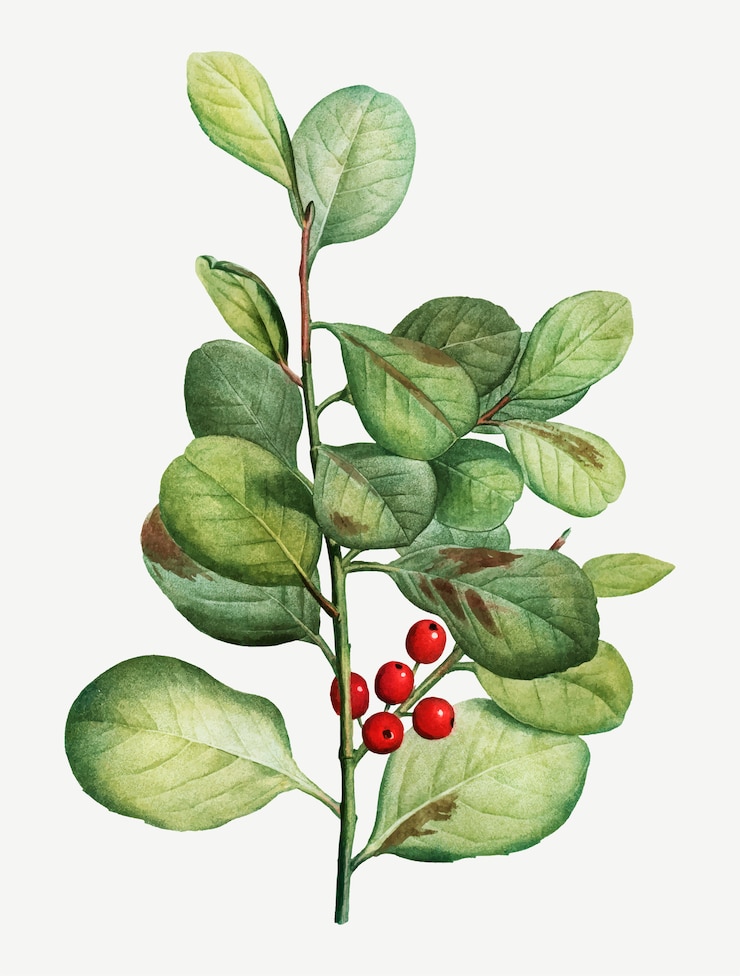 Gratis Vector lingonberry plant