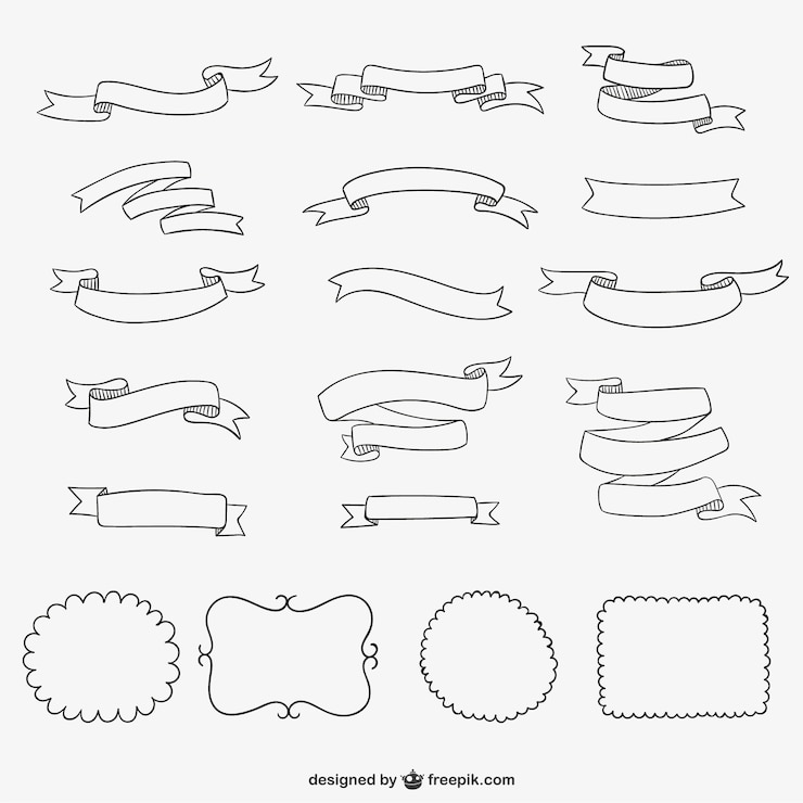 Gratis Vector linten en ornamenten collectie