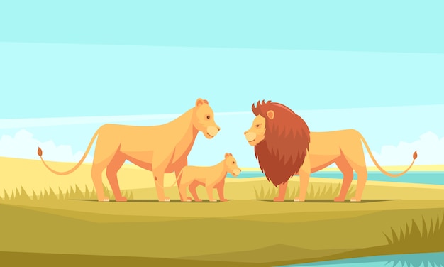 Gratis vector lion boerderij aard achtergrond