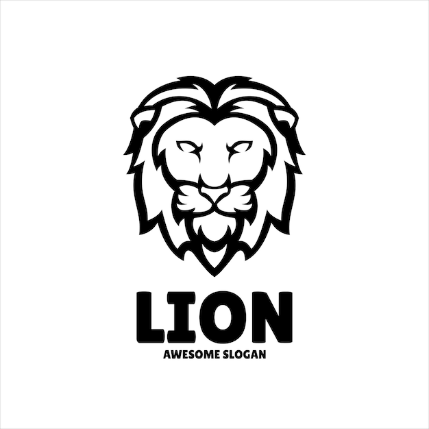 Gratis vector lion eenvoudige mascotte logo ontwerp illustratie