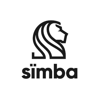 Lion head line art logo inspiratie monoline luxe