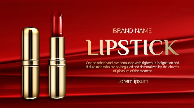 Gratis vector lippenstift promo banner