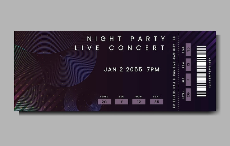 Gratis Vector live concertkaartje