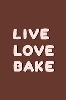 Gratis vector live love bake cookie typografie vector