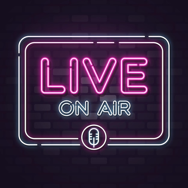 Live on air neonreclame