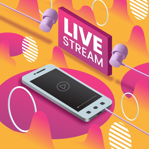 Live stream concept op mobiel