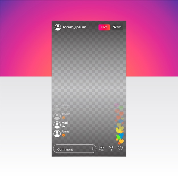 Live stream instagram-interface
