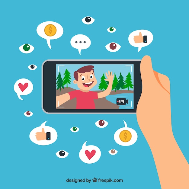 Gratis vector live streaming achtergrond