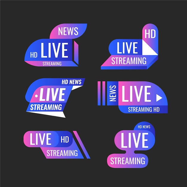 Live streams nieuws banners stijl