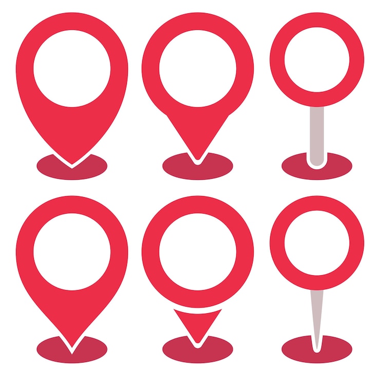 Gratis Vector locatie pinnen set