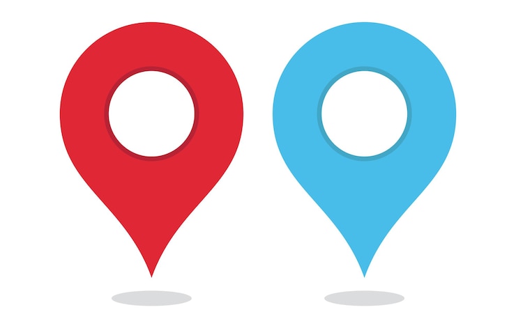Gratis Vector locatie pinnen vlakke stijl