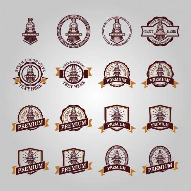 Gratis vector locomotief badges collectie