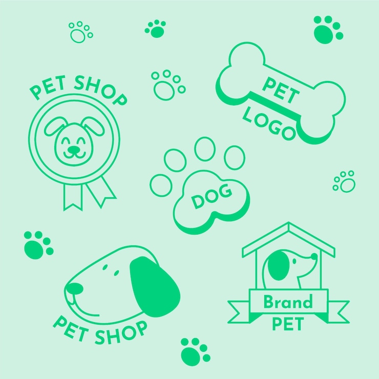 Gratis Vector logo-elementenset minimaal in twee kleuren