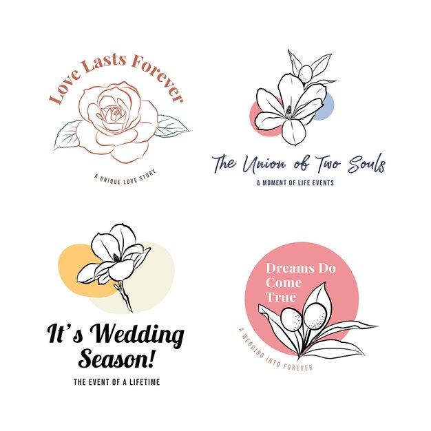 Logo met huwelijksceremonie voor branding en pictogram