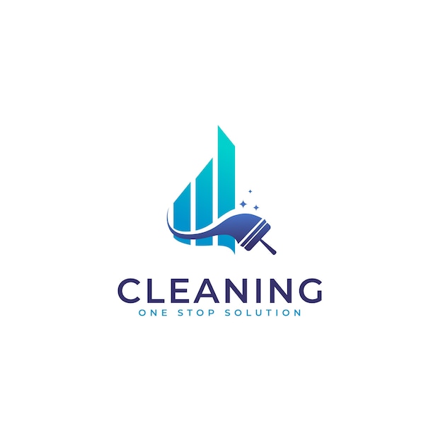 Logo met kleurovergang schoonmaakservice