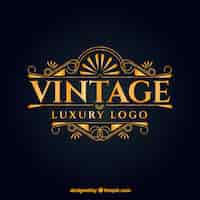 Gratis vector logo met vintage en luxe stijl