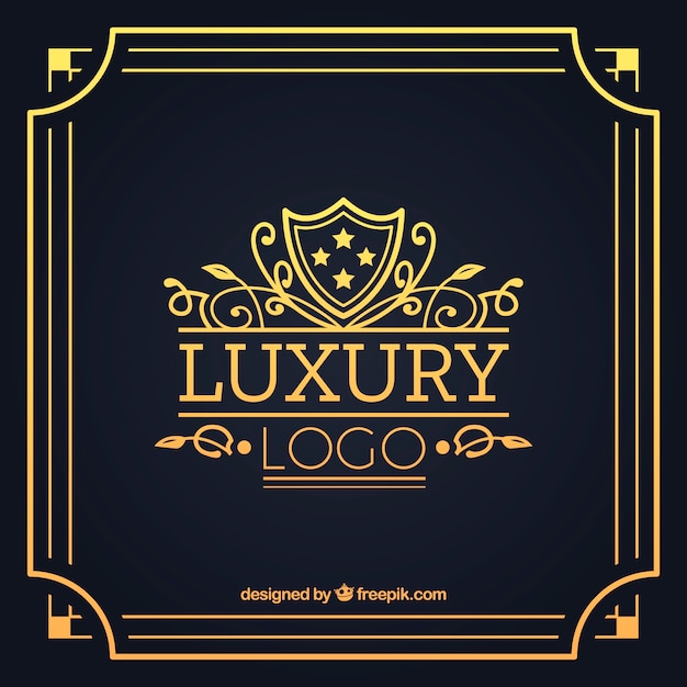 Gratis vector logo met vintage en luxe stijl