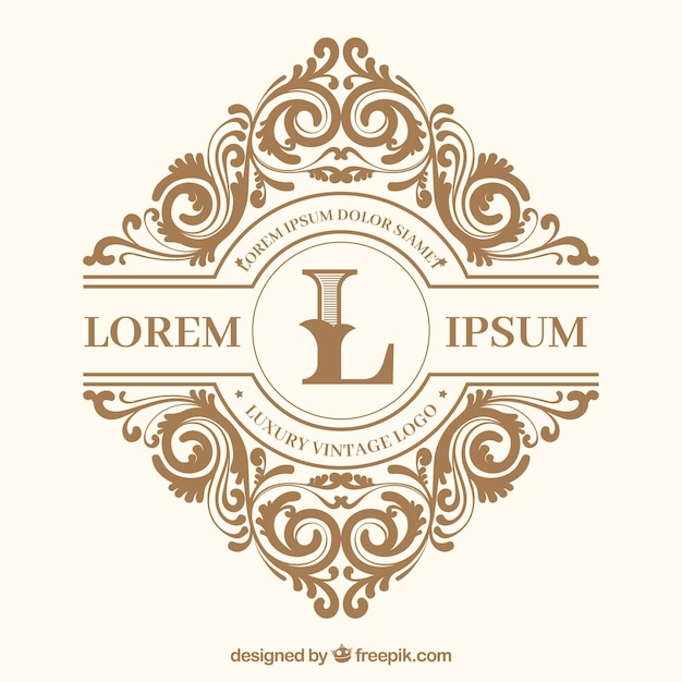 Gratis vector logo met vintage en luxe stijl