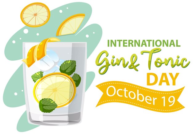 Gratis vector logo-ontwerp voor internationale gin-tonicdag