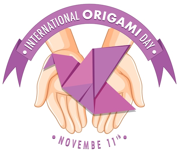 Gratis vector logo-ontwerp voor internationale origamidag