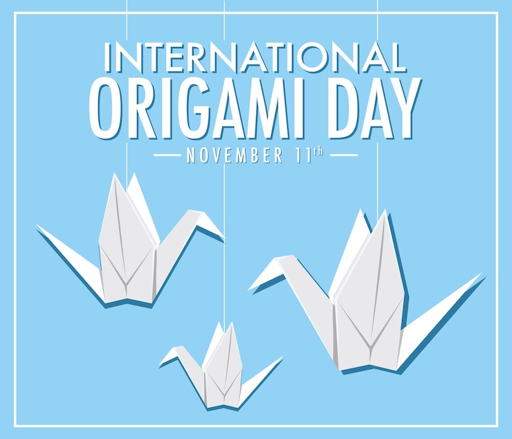 Gratis Vector logo-ontwerp voor internationale origamidag