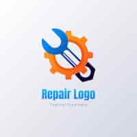 Gratis vector logo-ontwerp voor mechanische reparatie