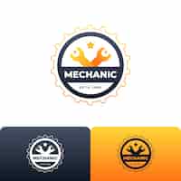 Gratis vector logo-ontwerp voor mechanische reparatie