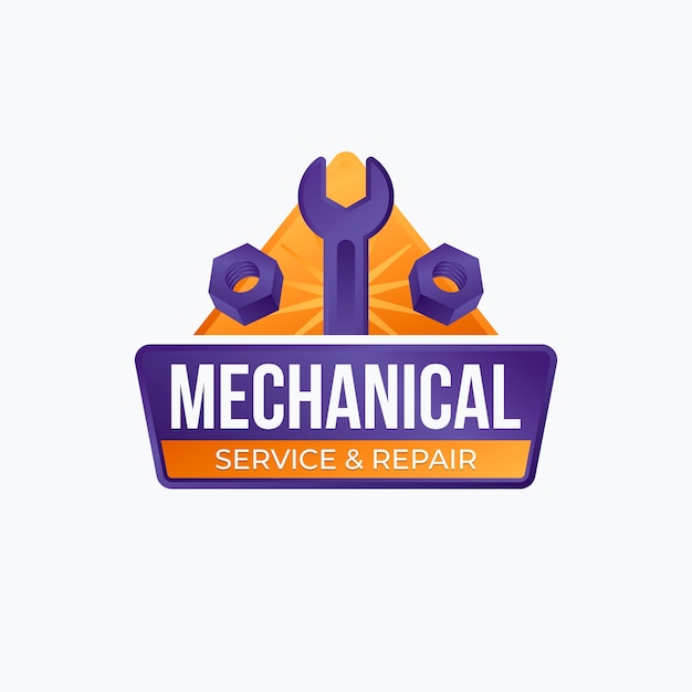 Gratis vector logo-ontwerp voor mechanische reparatie