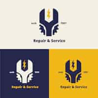 Gratis vector logo-ontwerp voor mechanische reparatie