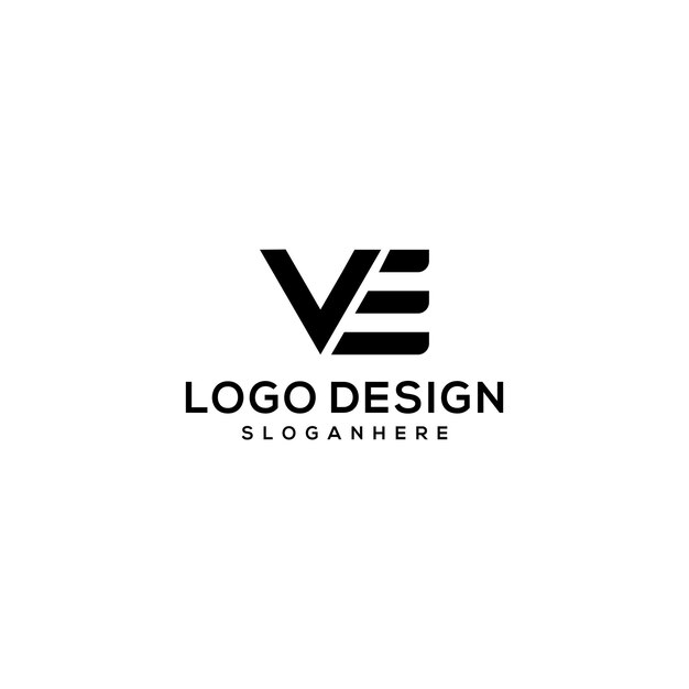 logo-ontwerpcombinatie van de letter v en e monogram