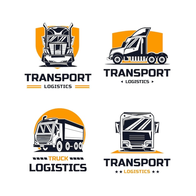 Gratis vector logo ontwerpset voor transportbedrijven