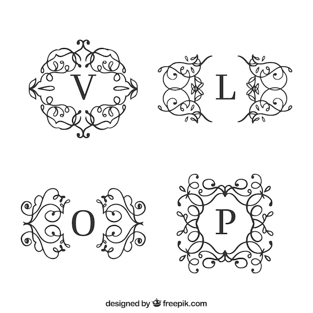 Logo&#39;s collectie in vintage en luxe stijl