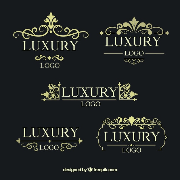 Gratis vector logo's collectie met vintage en luxe stijl