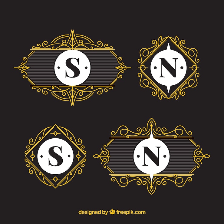 Gratis Vector logo's collectie met vintage en luxe stijl
