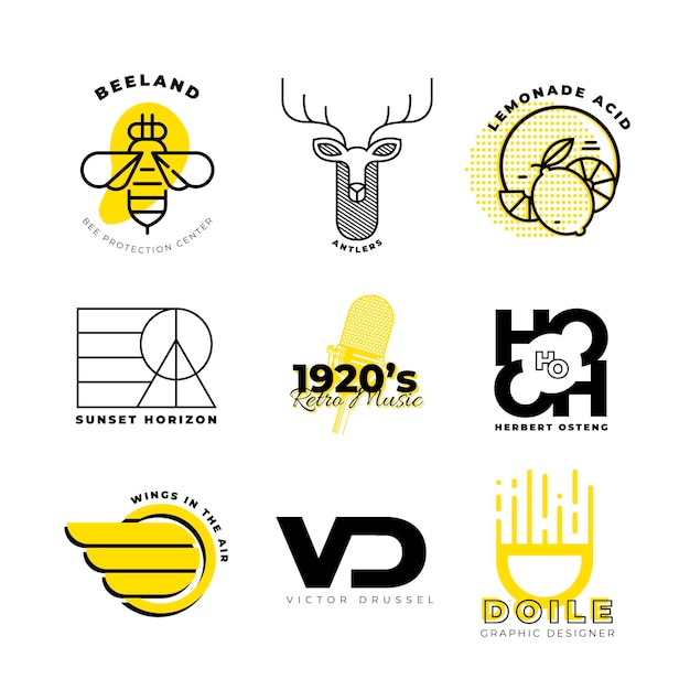 Gratis vector logo sjabloon collectie