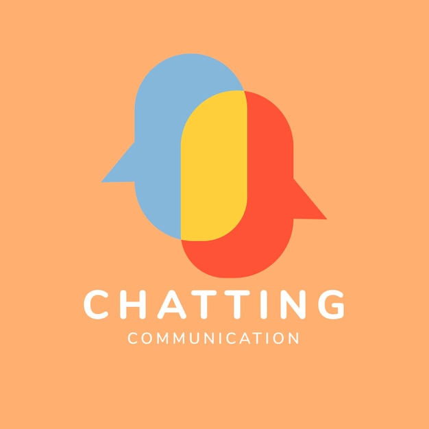 Logo-sjabloon voor chattoepassing, ontwerpvector voor bedrijfsbranding, chatten met communicatietekst