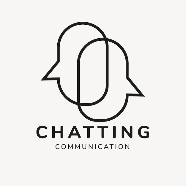 Gratis vector logo-sjabloon voor chattoepassing, ontwerpvector voor bedrijfsbranding, chatten met communicatietekst