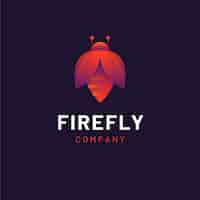 Gratis vector logo sjabloon voor firefly-branding