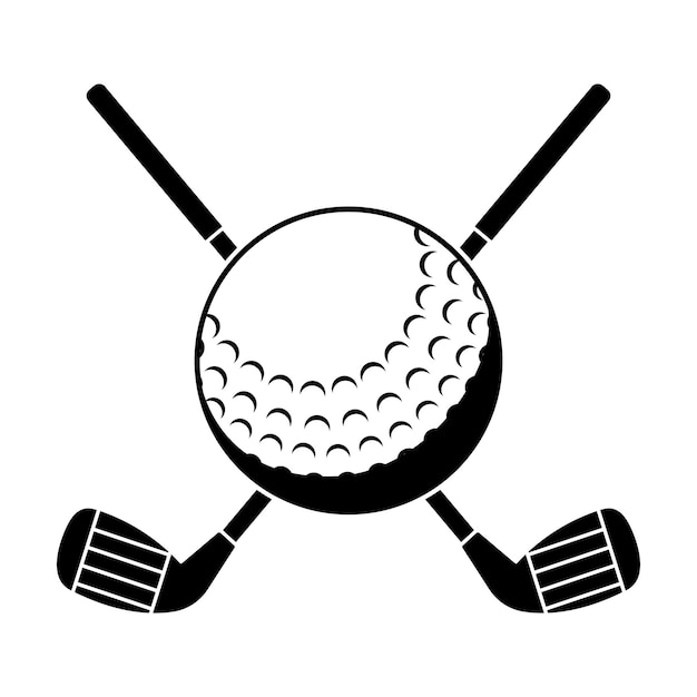 Gratis vector logo van de kruising van golfclubs