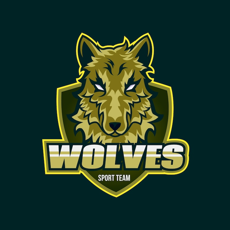Gratis Vector logo van de mascotte van de wolven