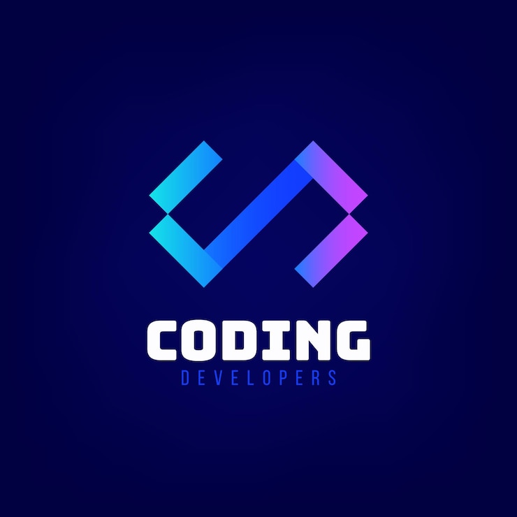 Gratis Vector logo van ontwikkelaars met gradiëntcodering