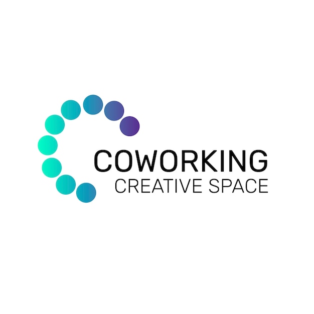 Gratis vector logo van professionele coworking-ruimte