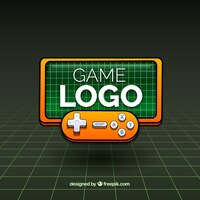 Logo videogamesjabloon met joystick